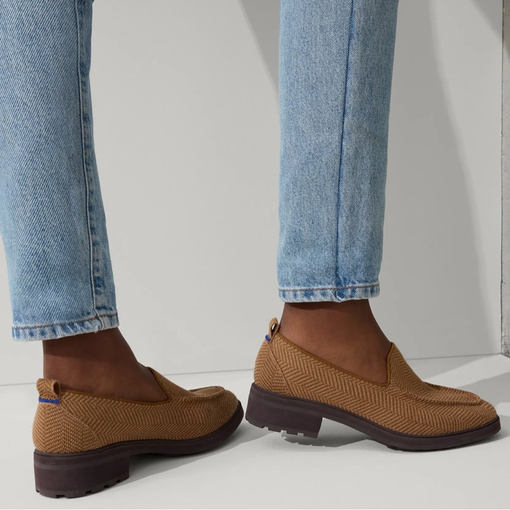 Rothy’s Lug Loafer/ Teak Herringbone/brown/ Wool Blen